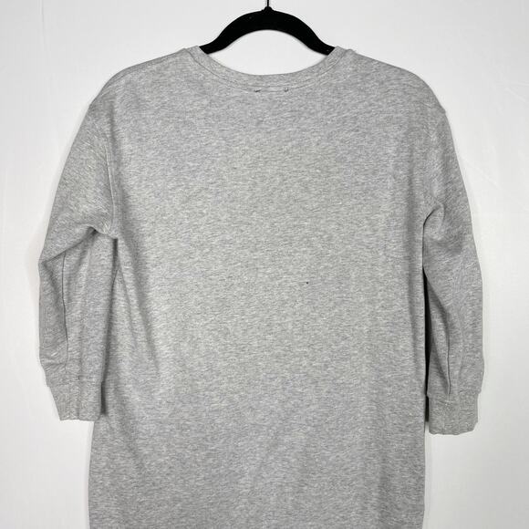 ATM Anthony Thomas Melillo Small S Sweatshirt Dress Heather Gray Crew Pockets - Picture 6 of 11